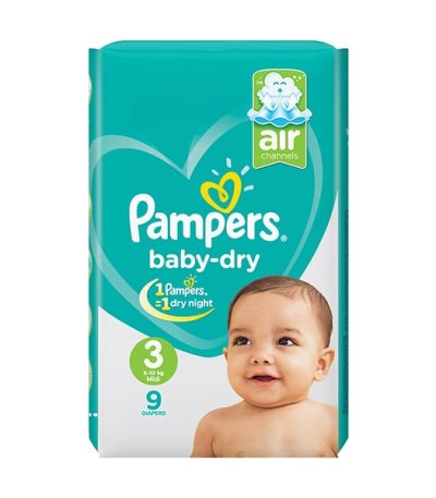 pampers baby dry taille 3 9 unites