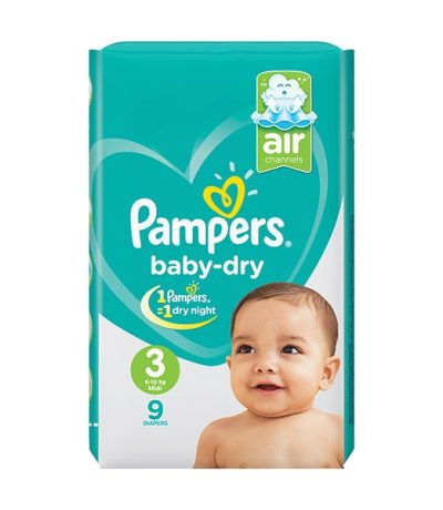pampers baby dry taille 3 9 unites