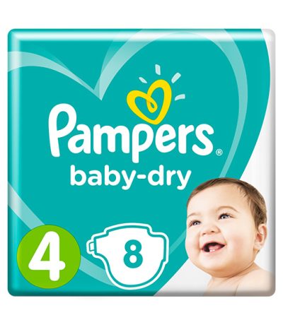 pampers baby dry taille 4 8 unites