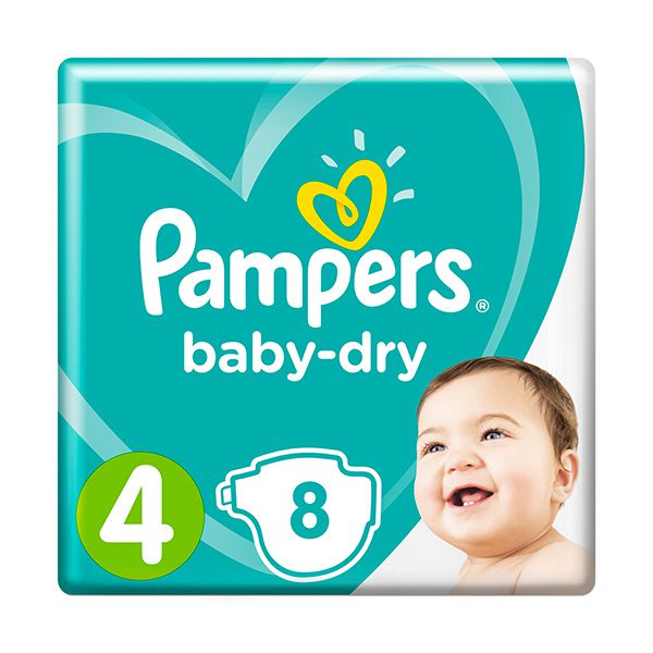 pampers baby dry taille 4 8 unites