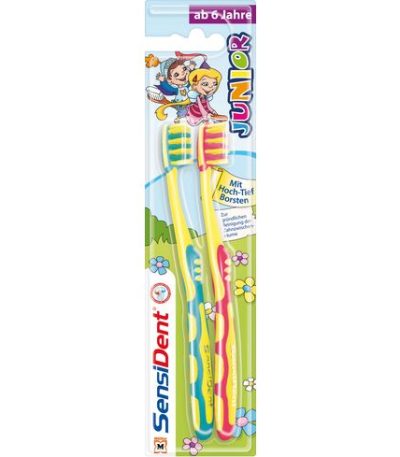 sensident brosse a dents junior 6 a 11 ans, 2 pcs