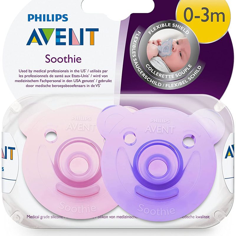 avent lot 2 sucettes soothie 0.3 m modele fille