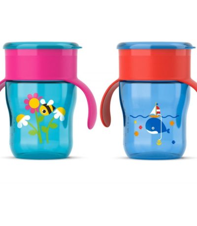 tasse d apprentissage bleu et rose