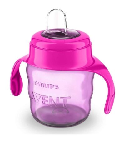 avent tasse mauve avec anses rouge 200ml 6m+ fille