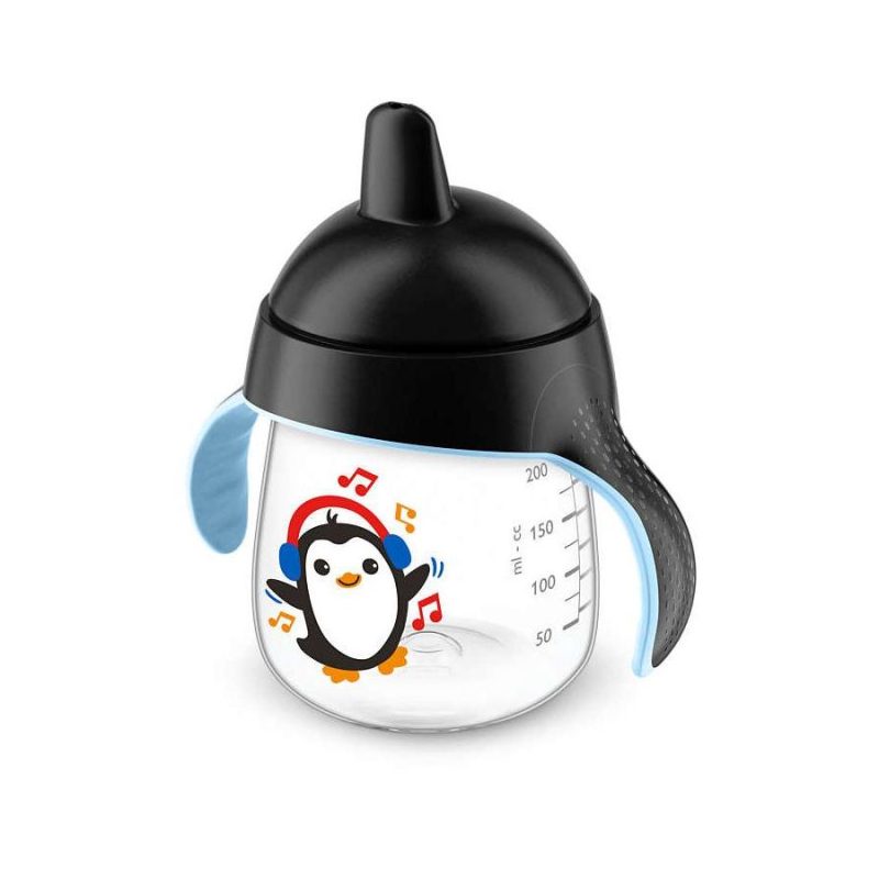 avent tasse pingouin avec anses noires anti derapante 260ml 12m+