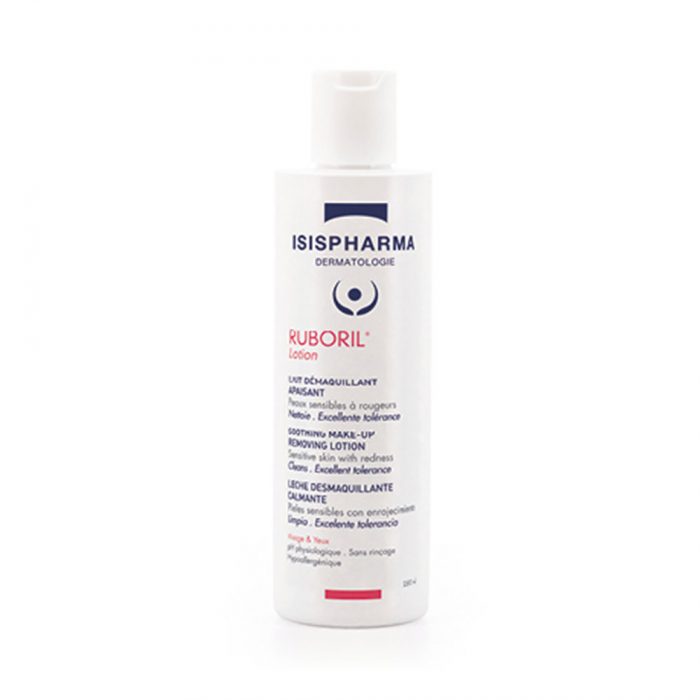 isispharma ruboril lait demaquillant apaisant peaux sensibles 250ml