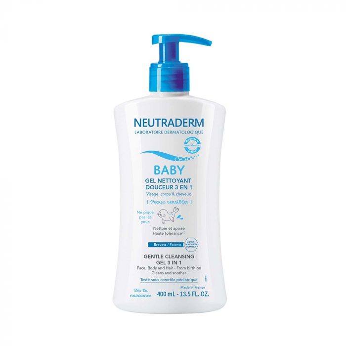 neutraderm gel nettoyant douceur 3en1 des la naissance 400ml