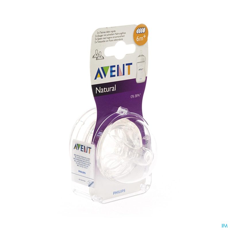 avent 2 tetines -6m /4t