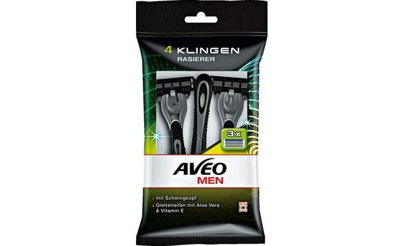 aveo men black rasoir jetable 4 lames homme