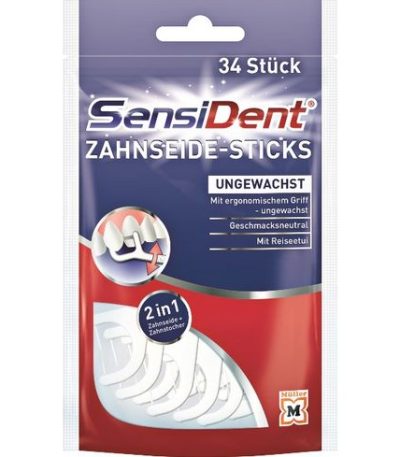 sensident batonnets de fil dentaire non cires 34 pcs