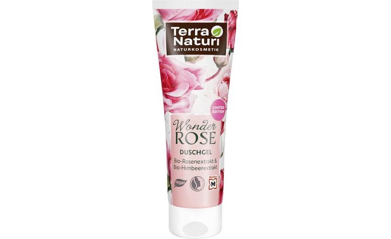 terra naturi gel douche a la rose merveilleuse