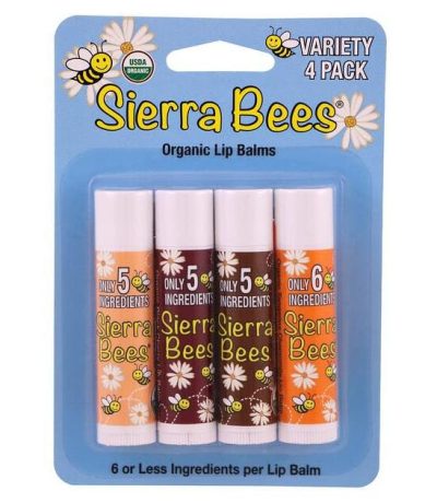 sierra bees assortiment de baumes bio, 4 unites