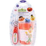 sesame street brosse a dents avec minuterie et tasse
