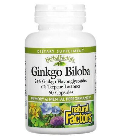 natural factors, ginkgo biloba, 60 capsules