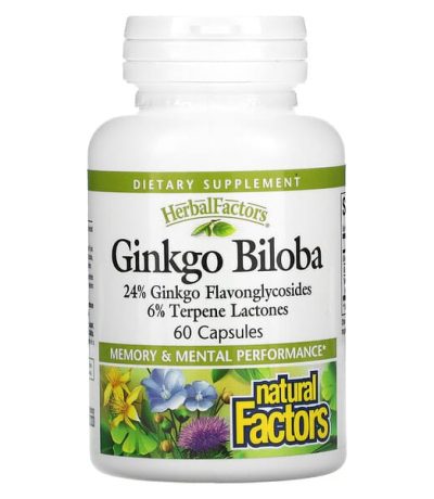 natural factors, ginkgo biloba, 60 capsules