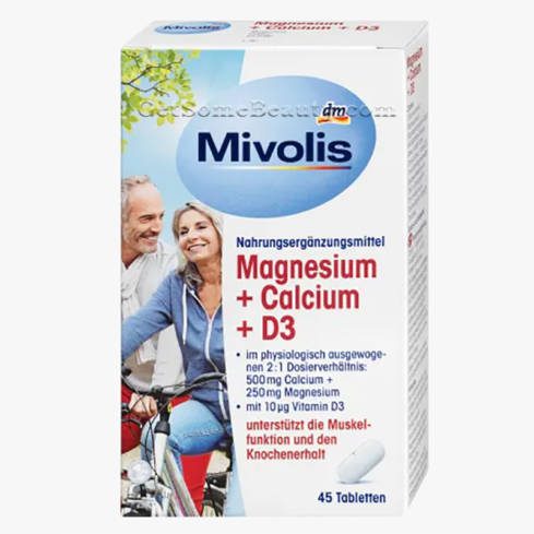 mivolis magnesium + calcium + d3, comprimes 45 tabs