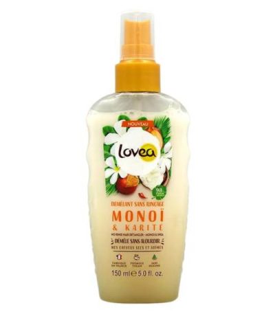 lovea spray demelant, monoi et karite sans silicone, 150 ml,
