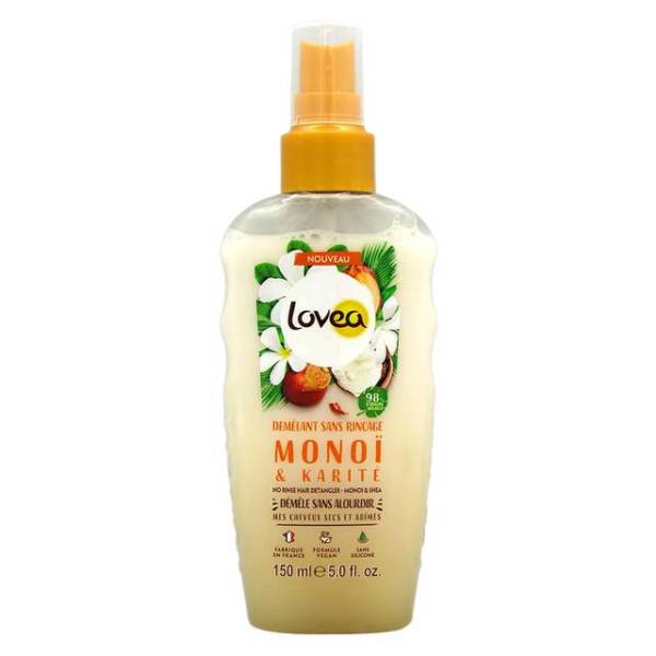 lovea spray demelant, monoi et karite sans silicone, 150 ml,