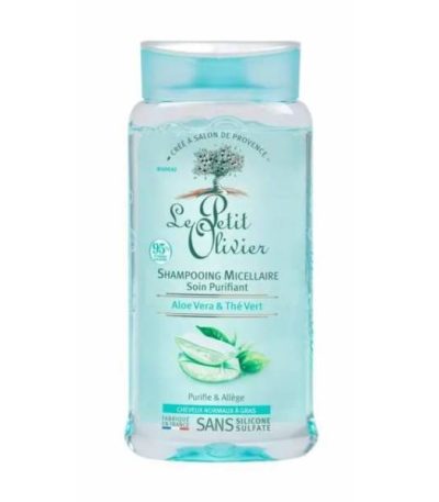 le petit olivier shampooing micellaire purifiant aloe vera & the vert 250ml,