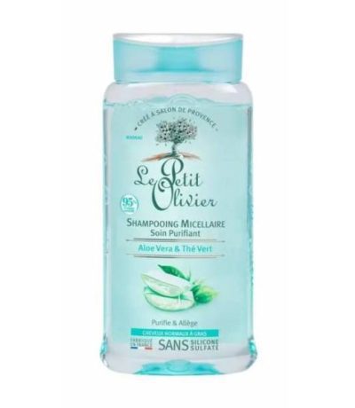 le petit olivier shampooing micellaire purifiant aloe vera & the vert 250ml,