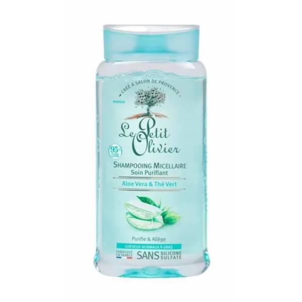 le petit olivier shampooing micellaire purifiant aloe vera & the vert 250ml,