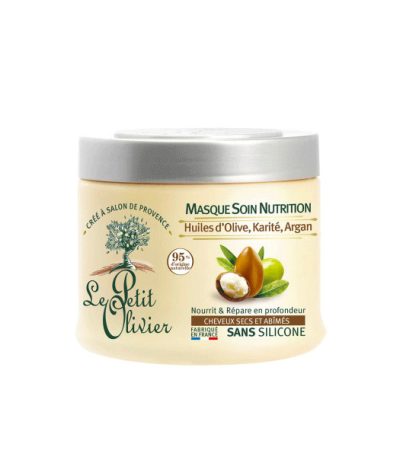 le petit olivier masque - huiles d'olive, karite, argan - cheveux secs et abimes 330ml