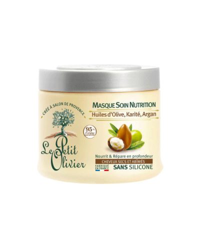le petit olivier masque - huiles d'olive, karite, argan - cheveux secs et abimes 330ml