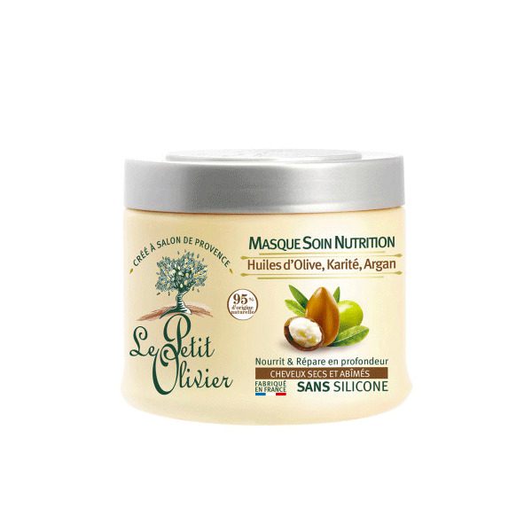 le petit olivier masque - huiles d'olive, karite, argan - cheveux secs et abimes 330ml