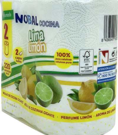 nobal papier de cuisine citron 2 rouleaux x 2 couches