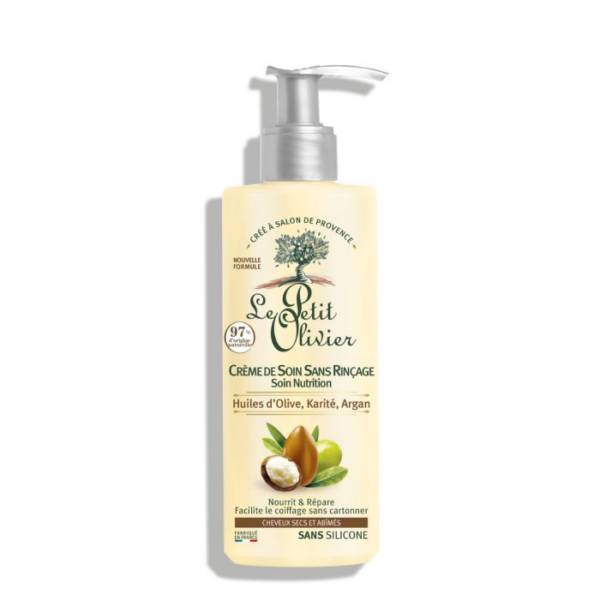 le petit olivier - creme de soin sans rincage soin nutrition huiles d'olive - karite & argan 200ml