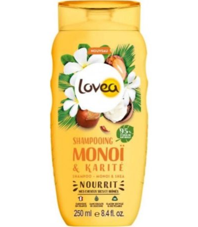 lovea shampoing monoi & karite cheveux secs et abimes 250ml