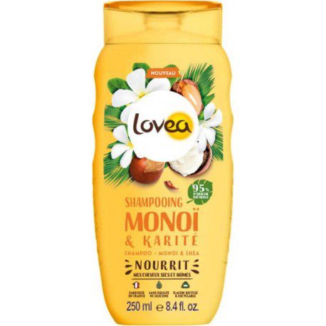 lovea shampoing monoi & karite cheveux secs et abimes 250ml