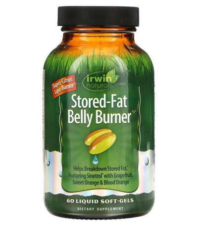 irwin naturals, bruleur de graisse pour le ventre, 60 capsules liquides a enveloppe molle