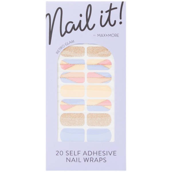 max & more nail wraps retro glam 20pcs