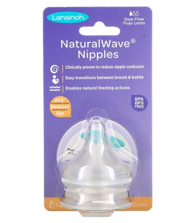 lansinoh, momma, bouts de sein naturalwave, flux moyen, 2 bouts de sein a flux moyen 