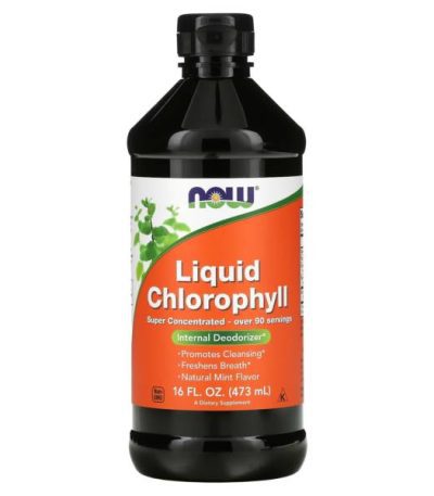 now foods, chlorophylle liquide, menthe naturelle, 473 ml