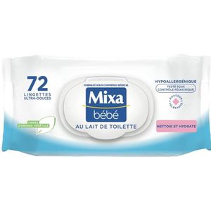 mixa bebe lingettes au lait de toilette ultra-douces 72 u