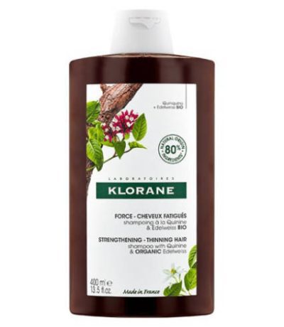 klorane force - cheveux fatigues & chute shampoing a la quinine et edelweiss bio 400 ml