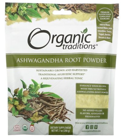 organic traditions poudre de racine ashwagandha 200 g