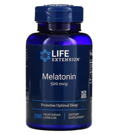 life extension, melatonine, 500 mg, 200 capsules vegetales