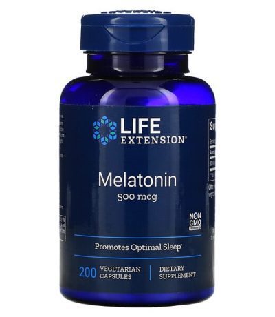 life extension, melatonine, 500 mg, 200 capsules vegetales
