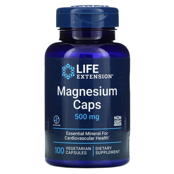 life extension, capsules de magnesium 500 mg 100 capsules