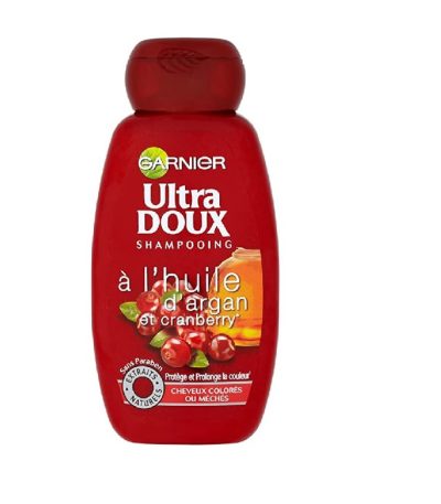 garnier ultra doux shampooing pour cheveux colores huile d'argan/cranberry 250 ml