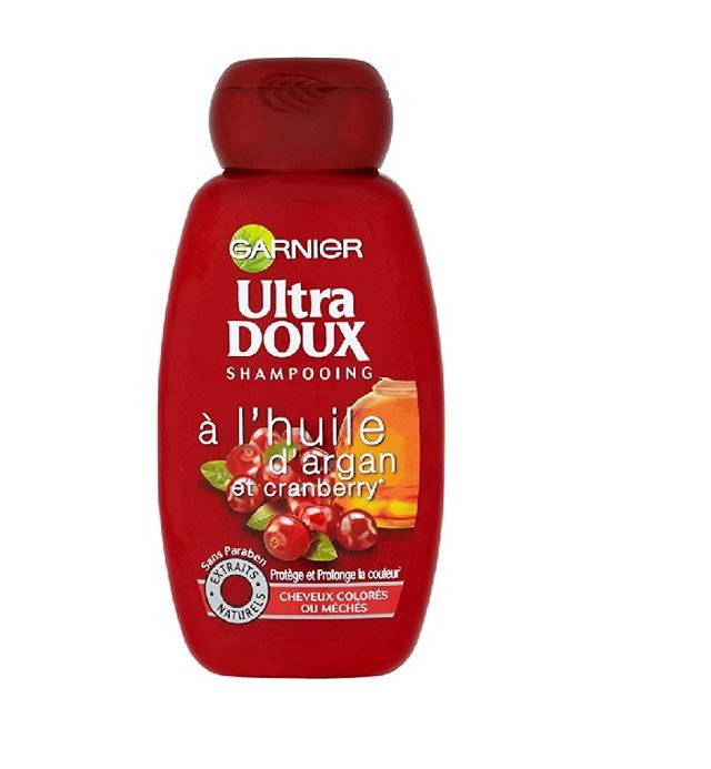 garnier ultra doux shampooing pour cheveux colores huile d'argan/cranberry 250 ml