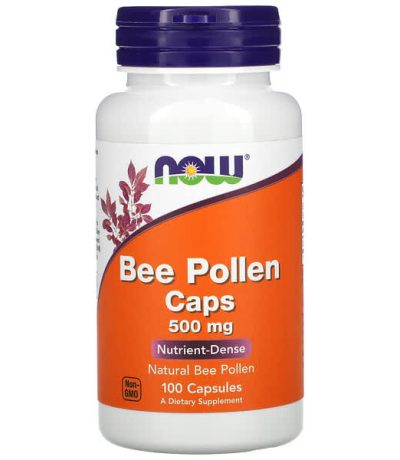 now foods, capsules de pollen d'abeille, 500 mg, 100 capsules now-02520