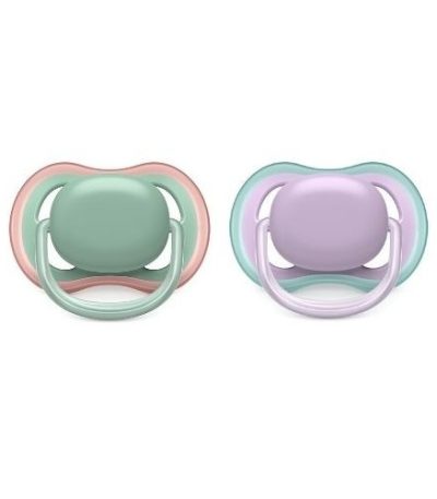 philips avent sucette 6-18m vert et rose