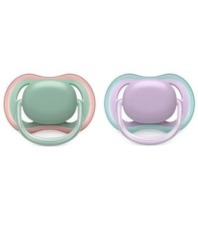 philips avent sucette 6-18m vert et rose