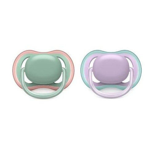 philips avent sucette 6-18m vert et rose