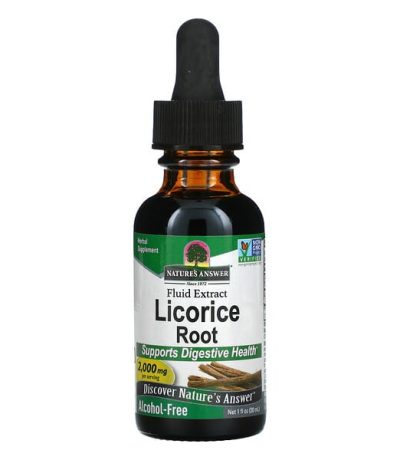 nature's answer, racine de reglisse, extrait liquide, sans alcool, 2000 mg, 30 ml