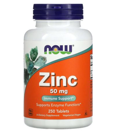 now food zinc 50 mg 250 comprimes  now-01522